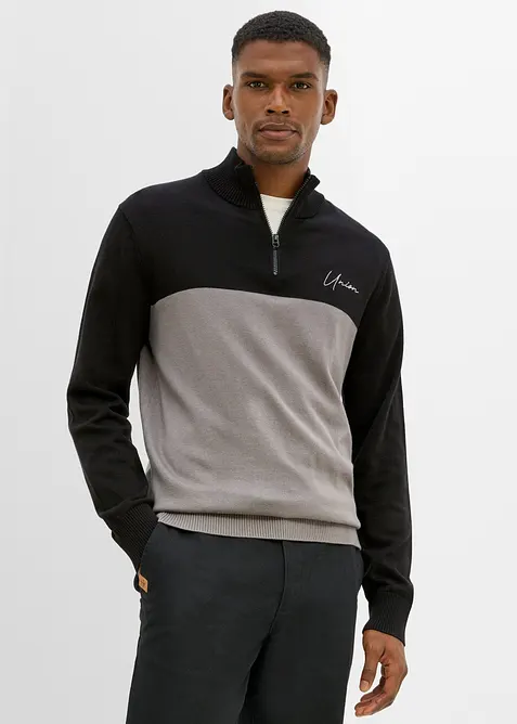 Half zip genser i regular fit, bonprix