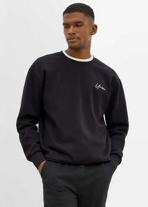 Sweatshirt i 100% &oslash;kologisk bomull, loose fit, bonprix
