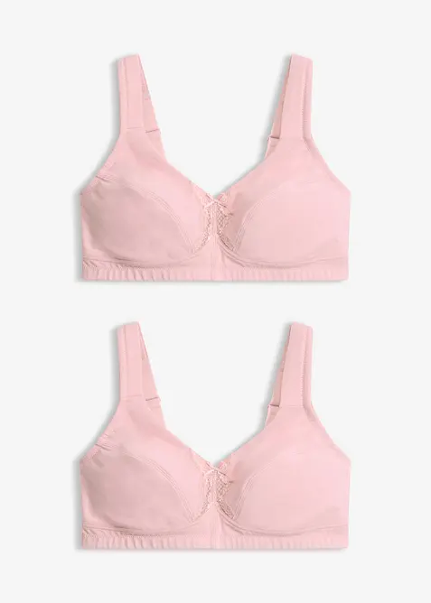BH uten spiler med &oslash;kologisk bomull (2-pack), bonprix