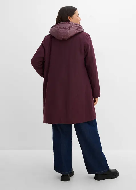 Kort vinterk&aring;pe i ullstil og 2i1-look, bonprix