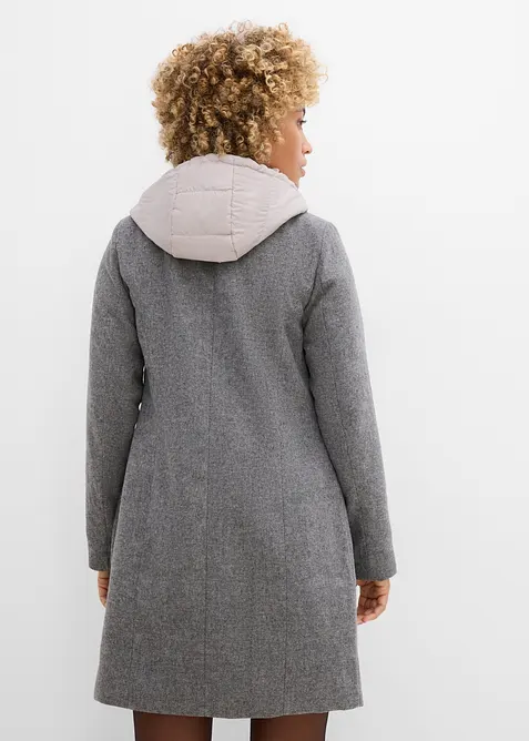 Kort vinterk&aring;pe i ullstil og 2i1-look, bonprix