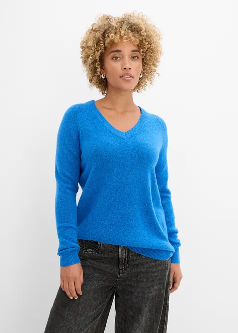 Strikket genser med V-hals, Oversized Fit, bonprix