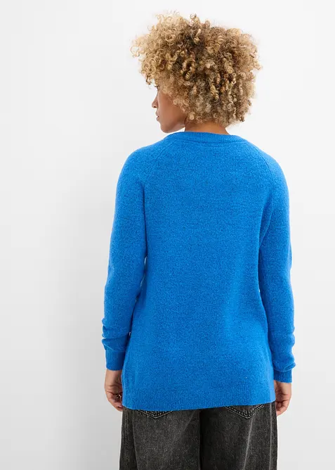 Strikket genser med V-hals, Oversized Fit, bonprix