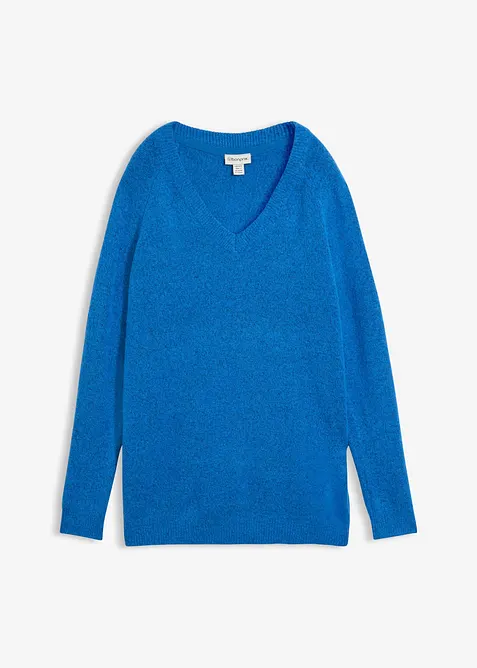 Strikket genser med V-hals, Oversized Fit, bonprix