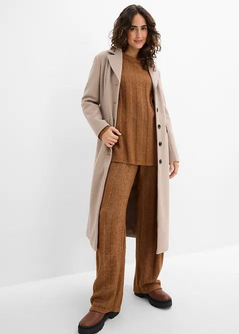 Oversized, ribbestrikket genser, bonprix
