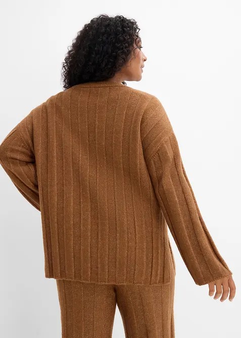 Oversized, ribbestrikket genser, bonprix
