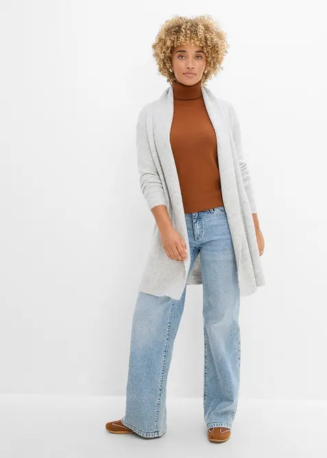 Lang cardigan med sjalskrage, bonprix