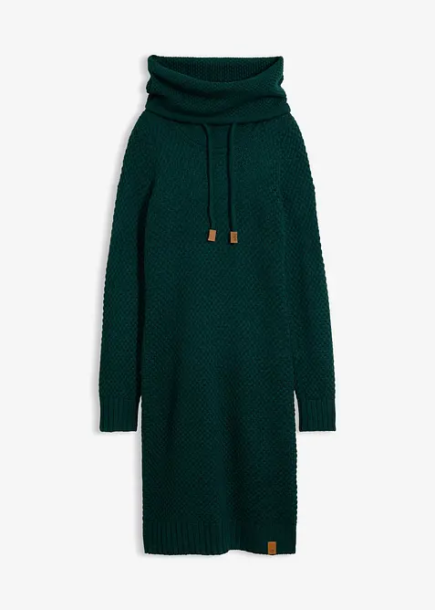Strikket kjole med sjalskrage, bonprix