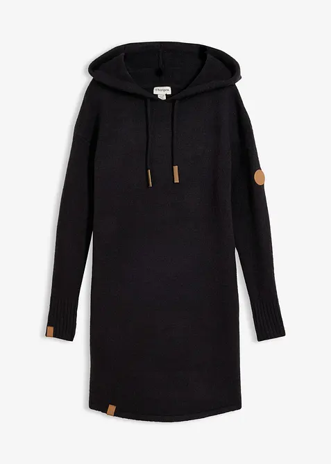 Strikket kjole med hette, bonprix