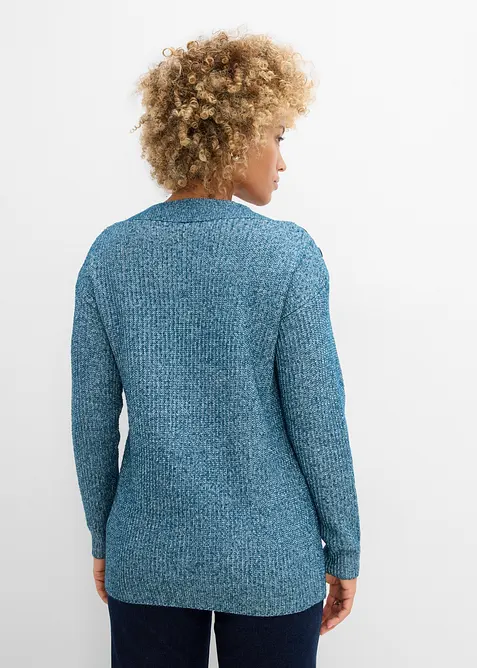 Oversized genser med knapper, bonprix