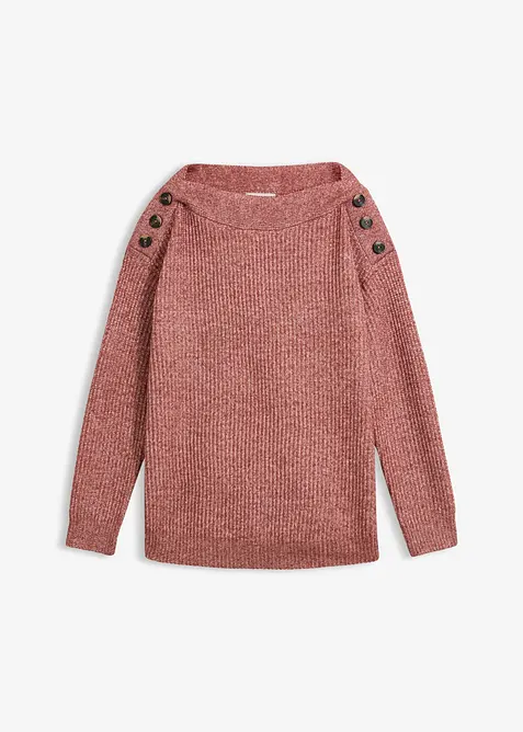 Oversized genser med knapper, bonprix