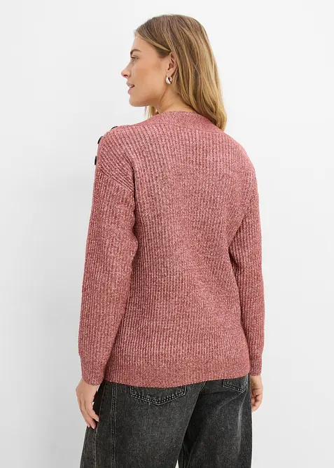 Oversized genser med knapper, bonprix