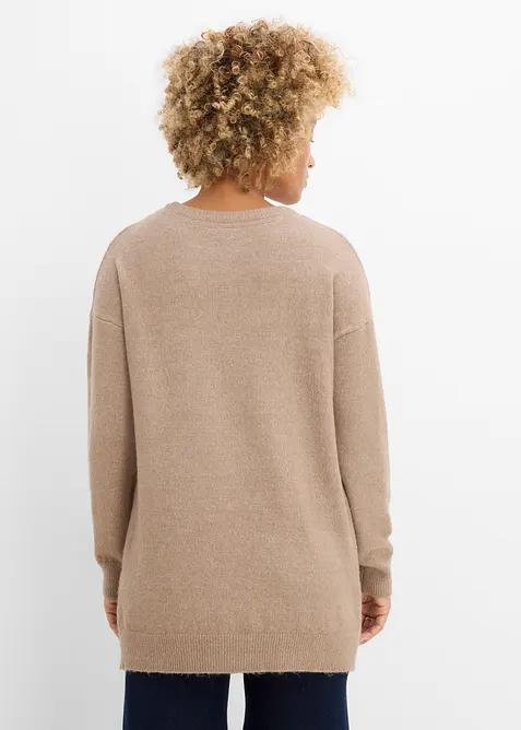 Oversized genser med flettem&oslash;nster, bonprix