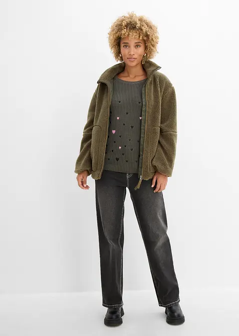 Genser med broderi, bonprix