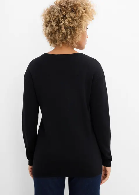 Milano Rib-genser med rund hals, bonprix