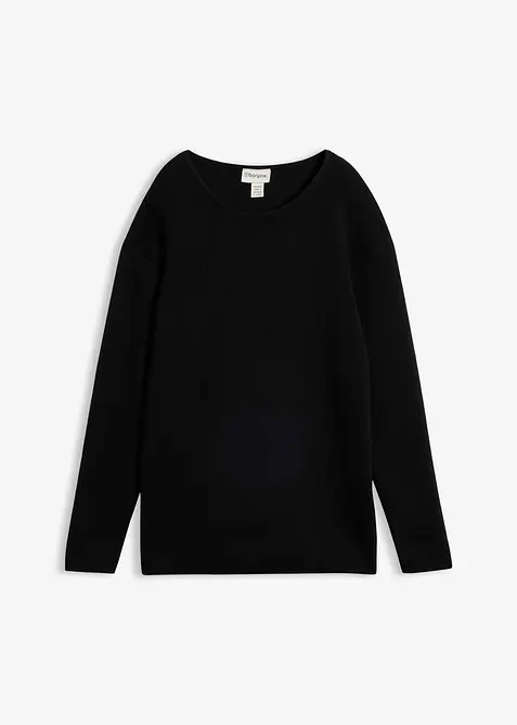 Milano Rib-genser med rund hals, bonprix