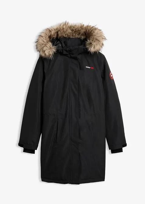 Varmende k&aring;pe med fuskepels, vannavst&oslash;tende, bonprix