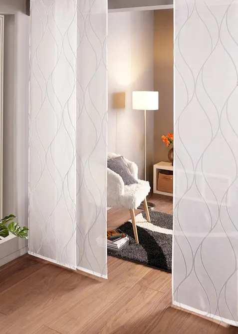 Panelgardin i lett voile, f&aring;s ogs&aring; i ekstra lang ( 1-pack), bonprix