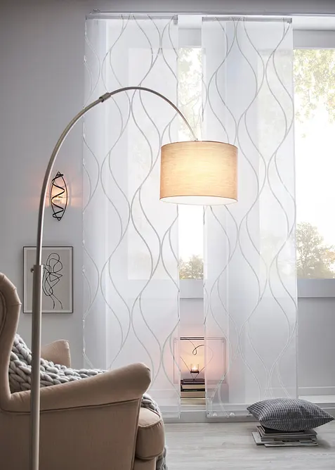 Panelgardin i lett voile, f&aring;s ogs&aring; i ekstra lang ( 1-pack), bonprix