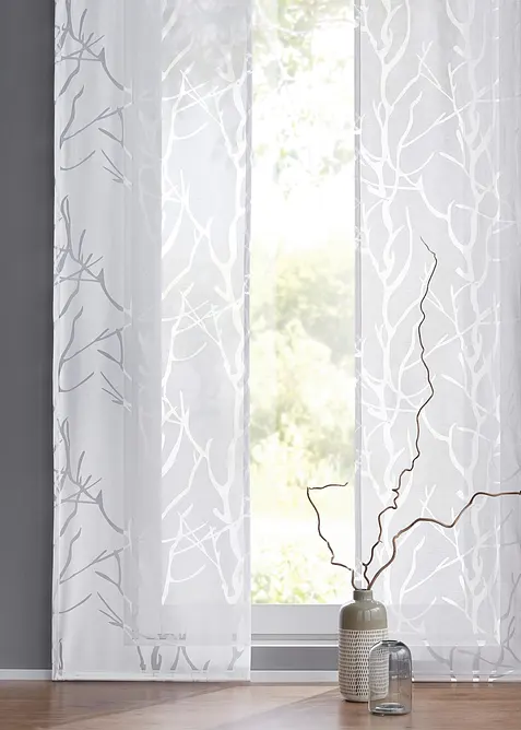 Panelgardin med etset m&oslash;nster (1 stk.), bonprix