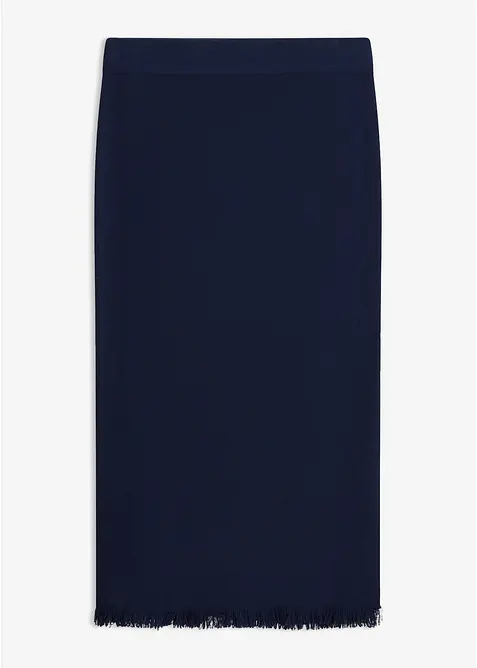 Strikket skj&oslash;rt med frynsekant, bonprix