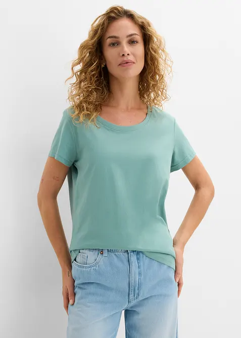 Topp med rund hals (5-pack), bonprix