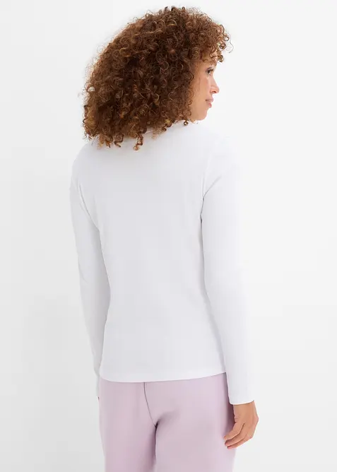 Ribbet topp i 100% &oslash;kologisk bomull (4-pack), bonprix