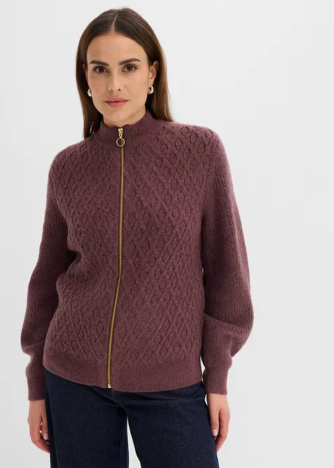 Kabelstrikket cardigan, bonprix