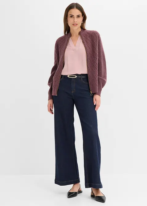 Kabelstrikket cardigan, bonprix