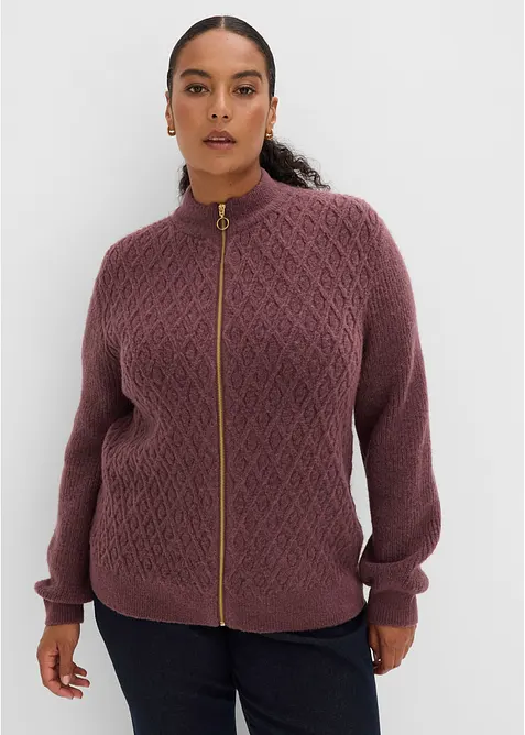 Kabelstrikket cardigan, bonprix