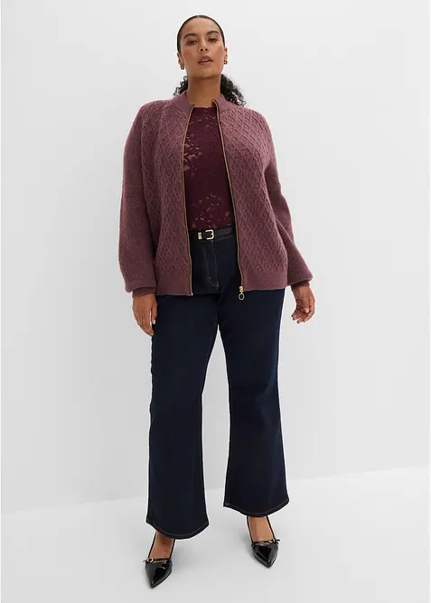Kabelstrikket cardigan, bonprix