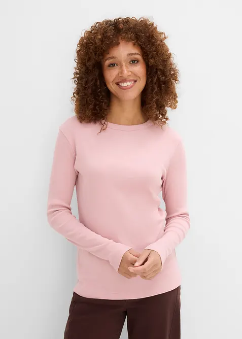 Ribbet topp i 100% &oslash;kologisk bomull (6-pack), bonprix