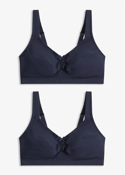 BH uten spiler med &oslash;kologisk bomull (2-pack), bonprix