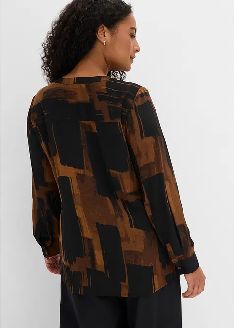 Lang, m&oslash;nstret chiffonbluse, bonprix