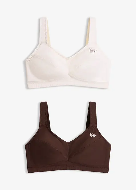 BH uten spiler med &oslash;kologisk bomull (2-pack), bonprix
