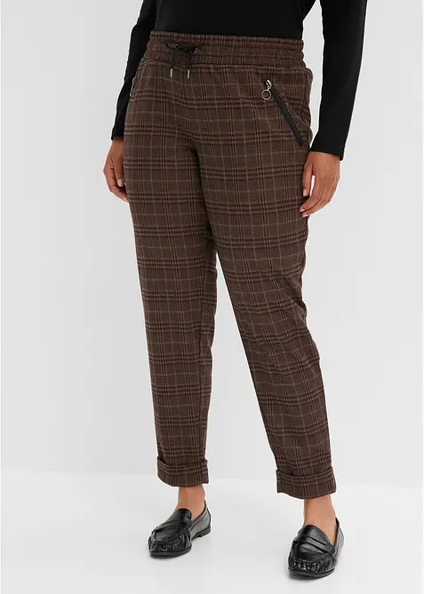 Pull on-bukse med Glencheck-m&oslash;nster, bonprix