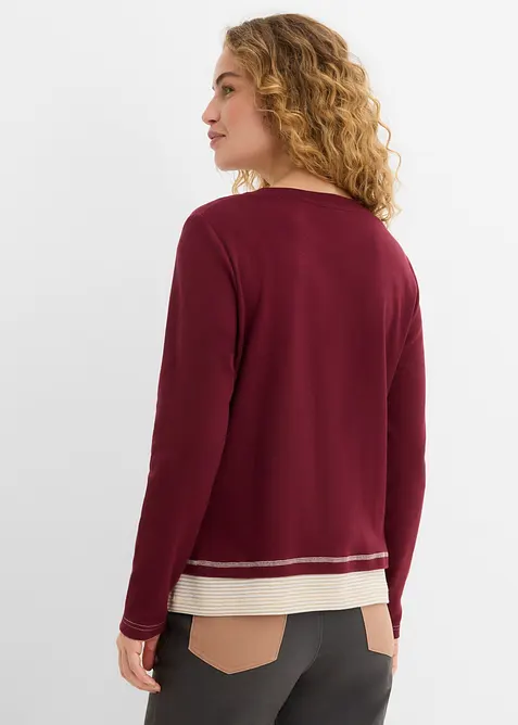 Langermet bomullstopp, 2-i-1-stil, bonprix