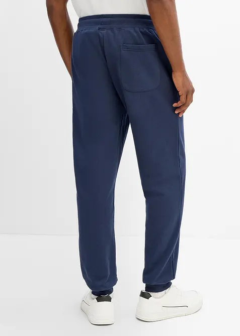 Joggebukse i 100% bomull med sporty trykk, bonprix