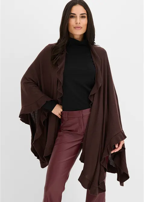 Poncho med kasjmirandel, bonprix