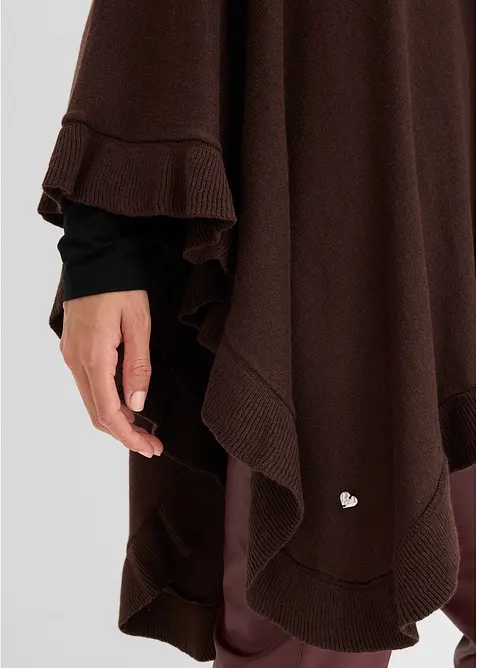 Poncho med kasjmirandel, bonprix