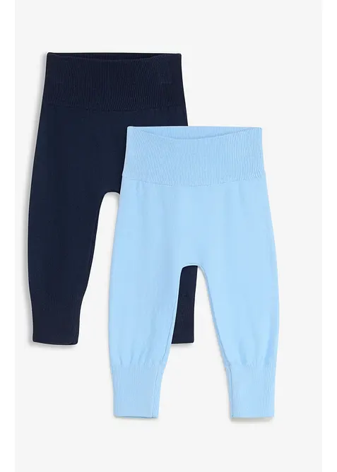 Myk strikkebukse til &aring; vokse i av bomullsmiks (2-pack), bonprix