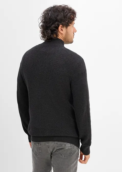 Half zip genser i 100% bomull, bonprix