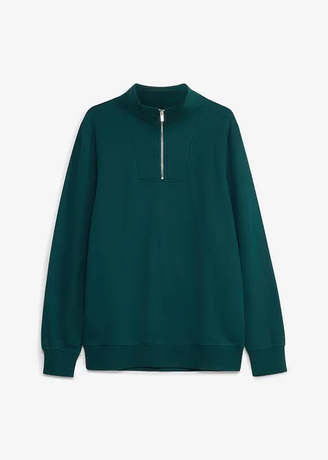 Half zip sweatshirt i 100% &oslash;kologisk bomull, bonprix