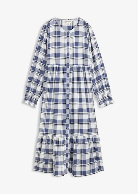 Midikjole i 100% bomullsflanell, bonprix