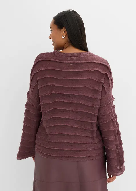 Oversized genser, semitransparent, bonprix
