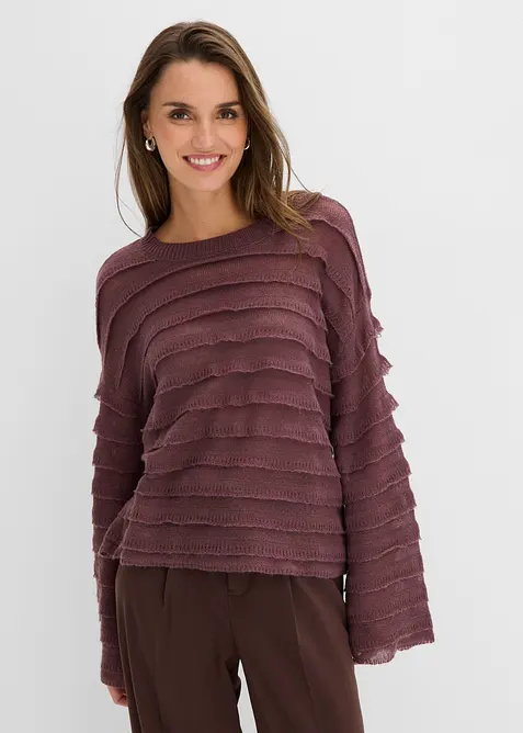 Oversized genser, semitransparent, bonprix