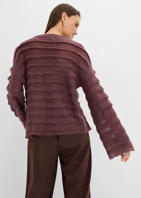 Oversized genser, semitransparent, bonprix