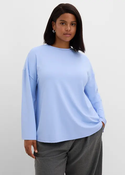 Lang topp i lett materiale, bonprix