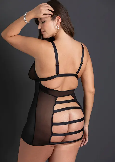 Kjole i wetlook, bonprix
