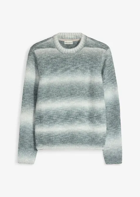 Grovstrikket genser med ull og fargegradering, bonprix